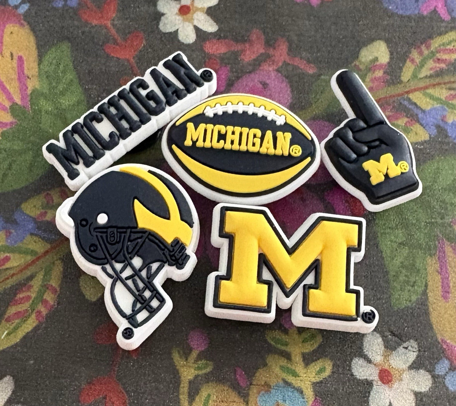 5 Piece MICHIGAN COLLEGE UNIVERSITY Shoe Charms Shoe Decorations NEW