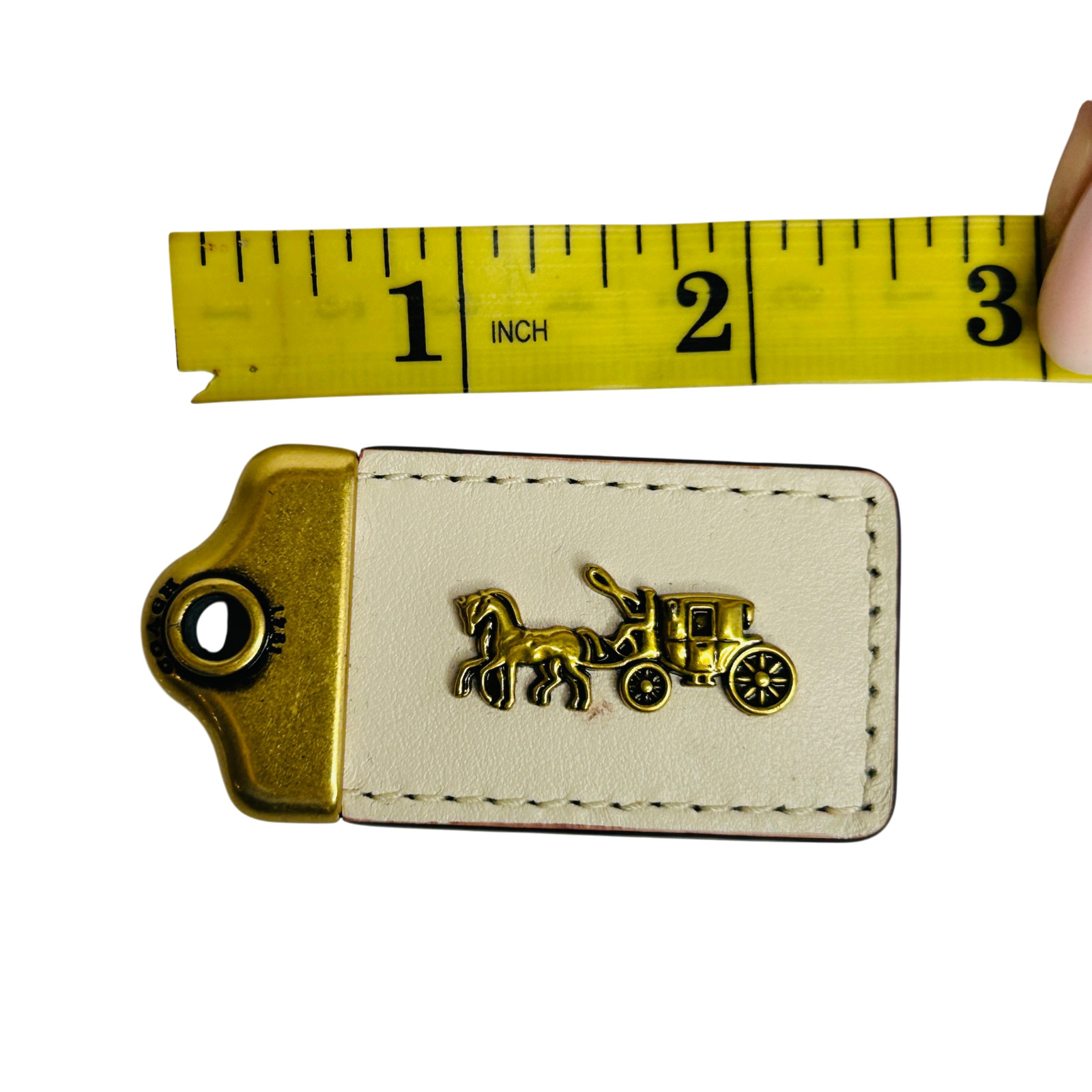 Coach 1941 Horse & Carriage Hanging Tag Brass Hardware Saddle Fob Bag Fob Hang
