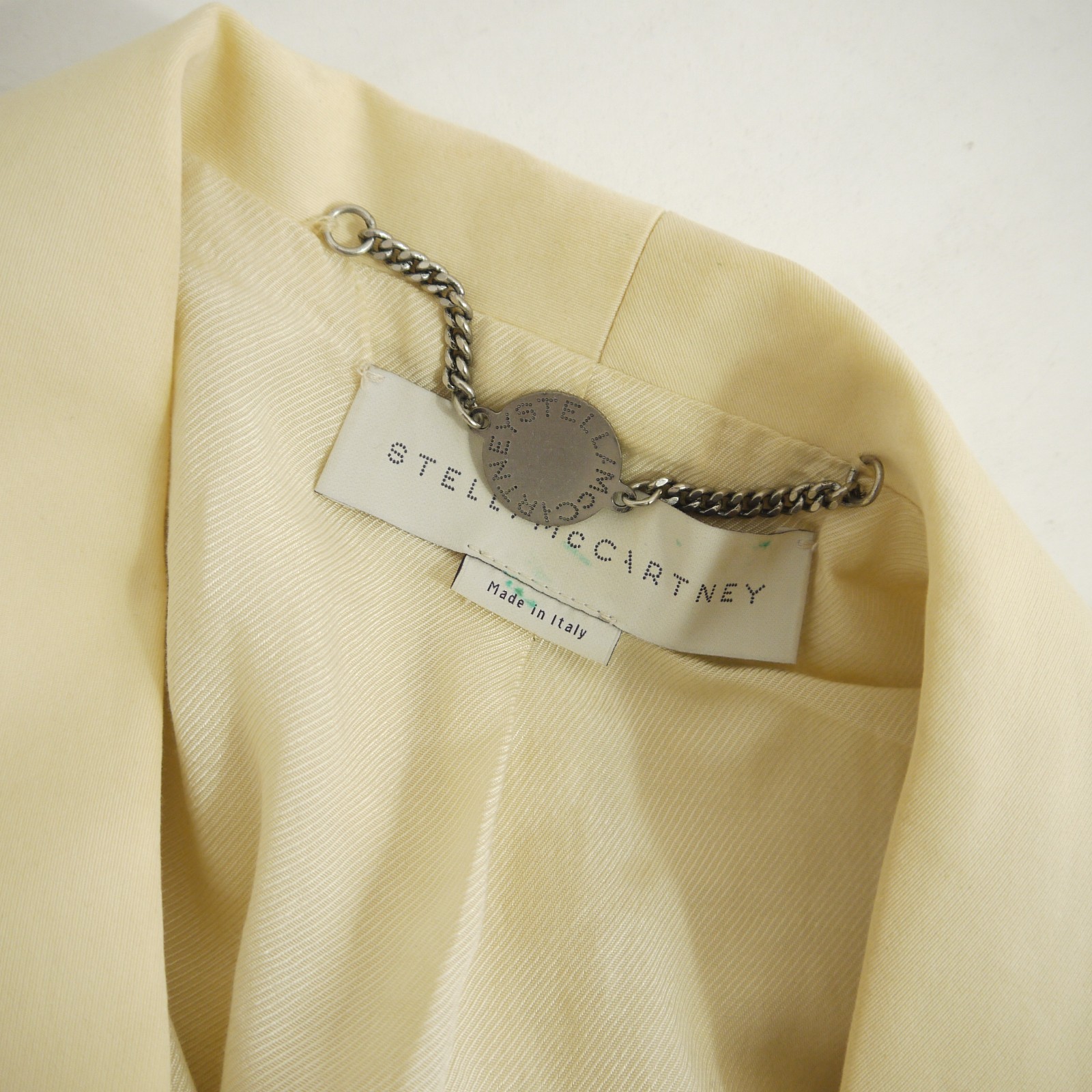 Stella McCartney Blazer Cotton Silk Cream One Button Single Breasted Size 8
