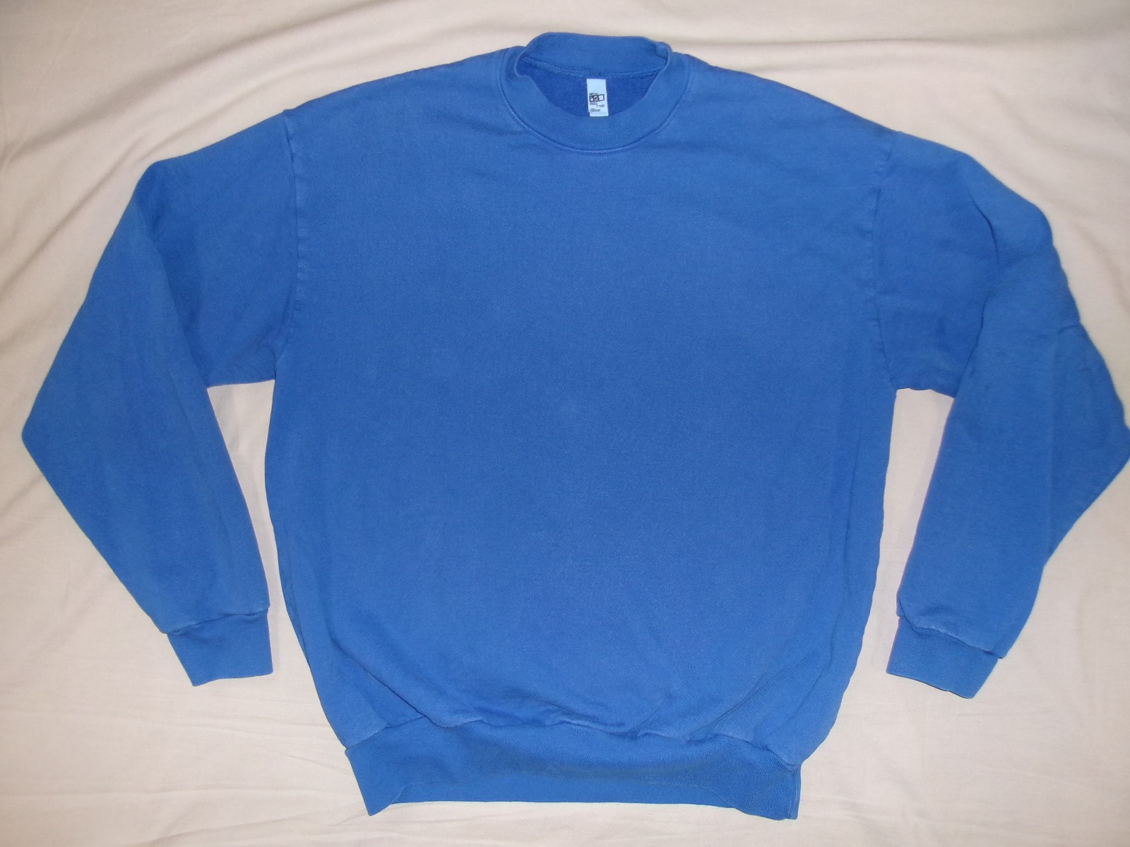 LOS ANGELES APPAREL 14 OZ HEAVY FLEECE SWEAT SHIRT LARGE BLANK BLUE USA MADE