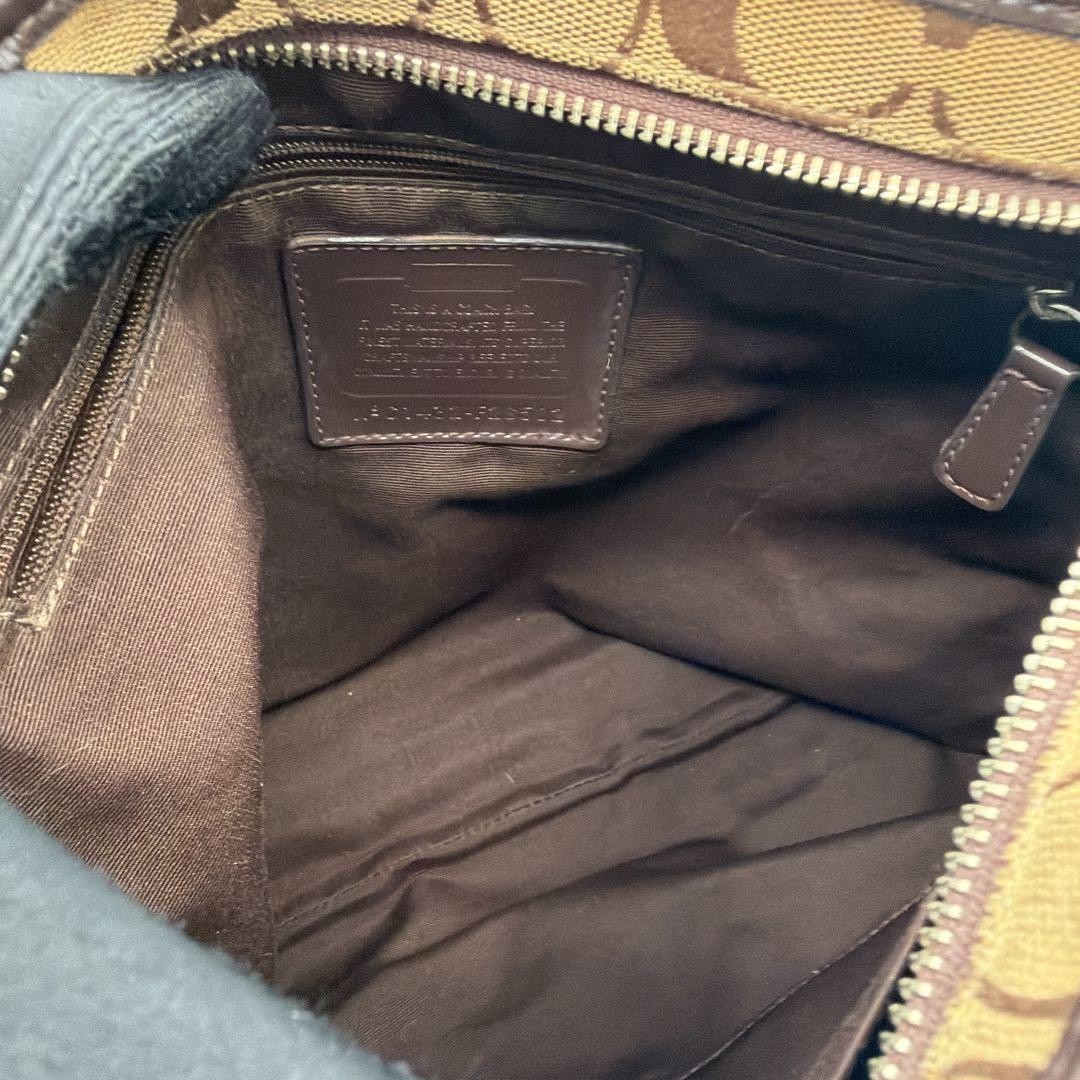 Coach Signature C1432 F28502 Shoulder Bag Canvas Brown Authentic F051181