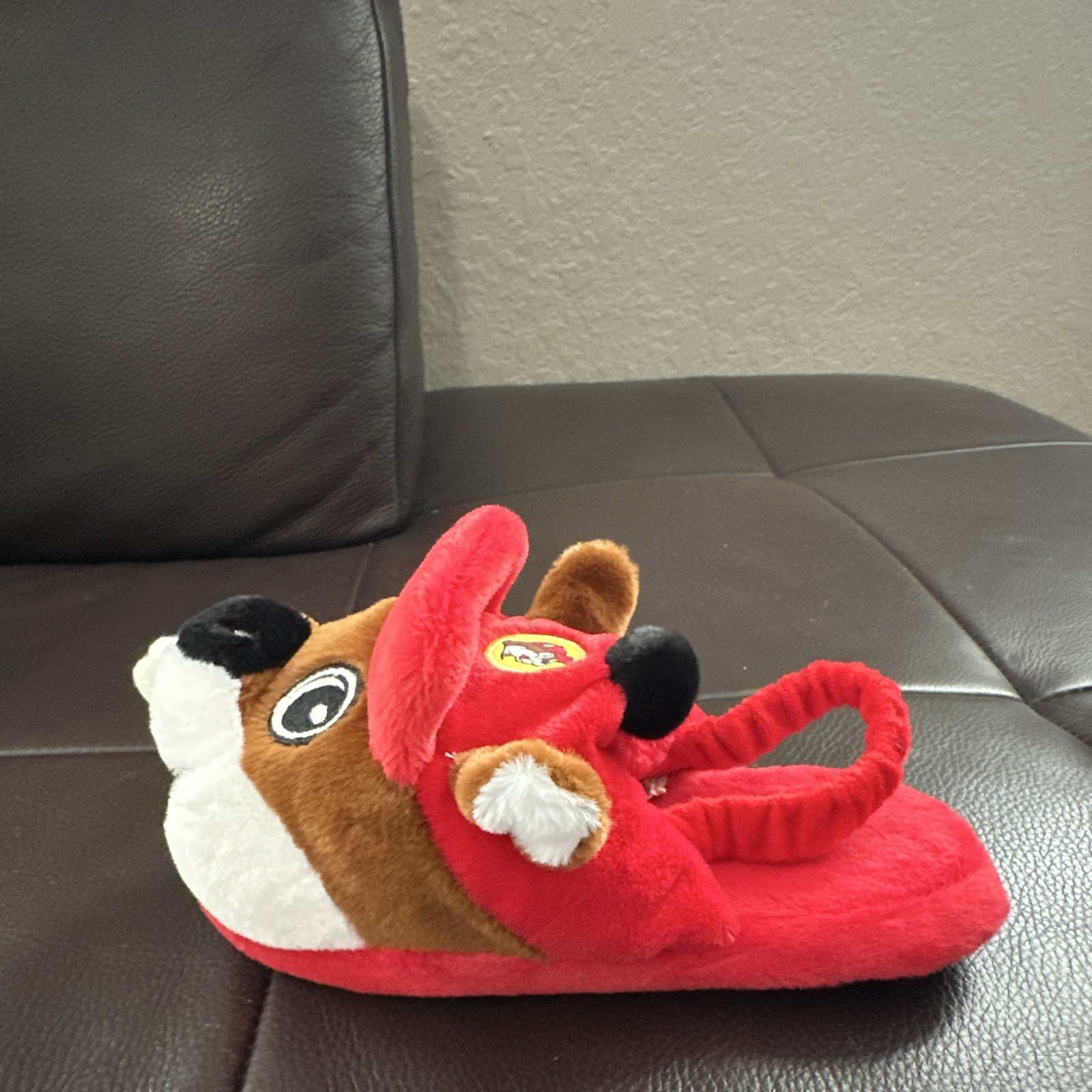 Buc-ee’s Beaver Plush Slide Slippers Kids US 3 Non-Slip Slides