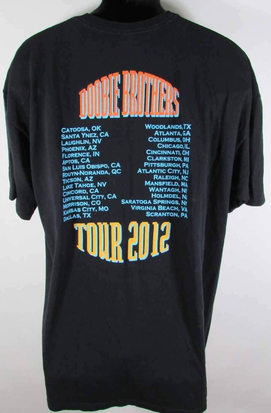 DOOBIE BROTHERS OFFICIAL 2012 CONCERT TOUR T-SHIRT 2XL ROCK AND ROLL