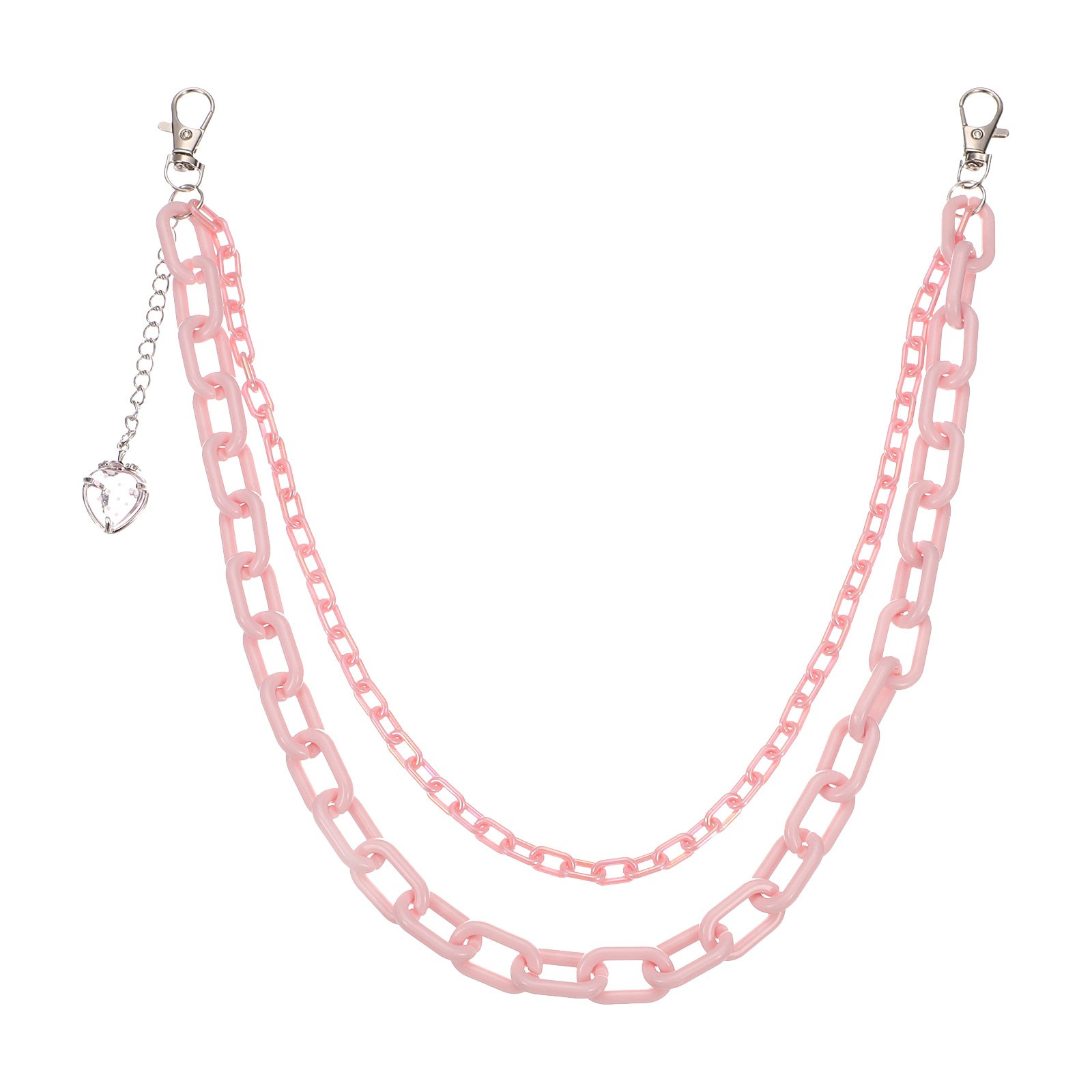 Strawberry Punk Pants Chain with Lobster Clasps for Hip Hop Pink