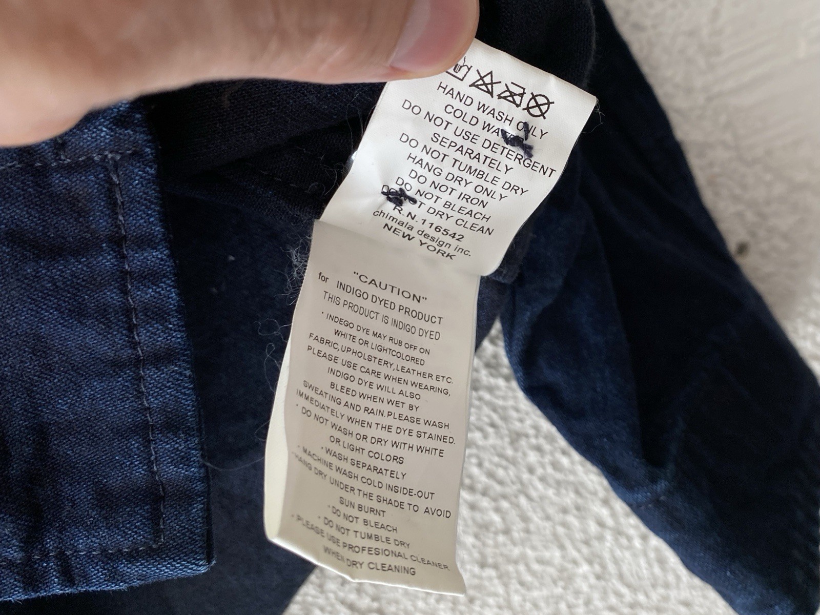 $437 CHIMALA Japan 10oz DARK WASH INDIGO DENIM RAILROAD JACKET S Chore Coat