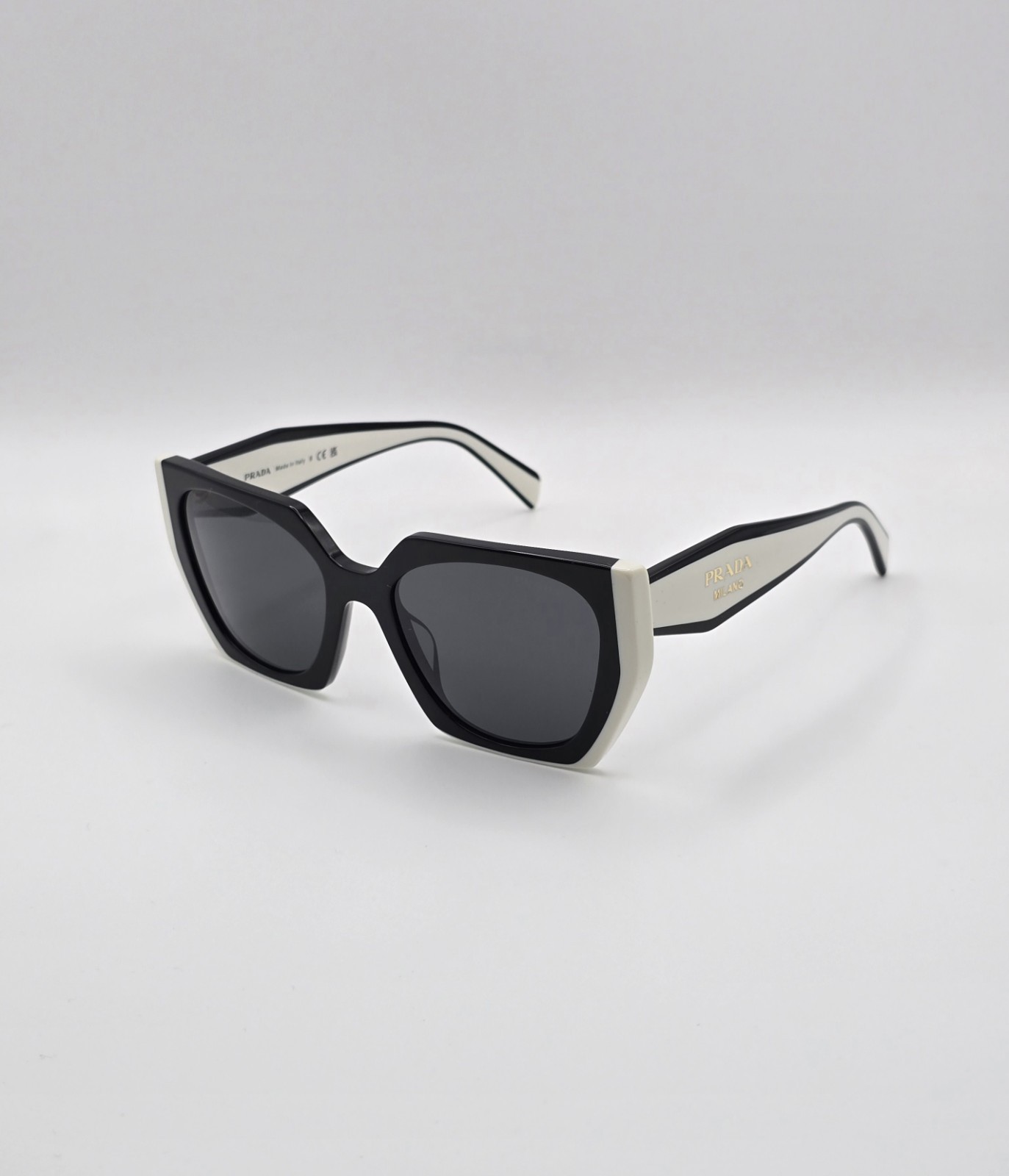 Prada PR15WS 09Q-5S0 Black / Talc – Dark Grey Lens 54mm Sunglasses