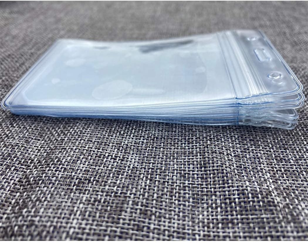 6 Pcs Waterproof Clear Badge Holders, Horizontal, 2.1×3.5 In