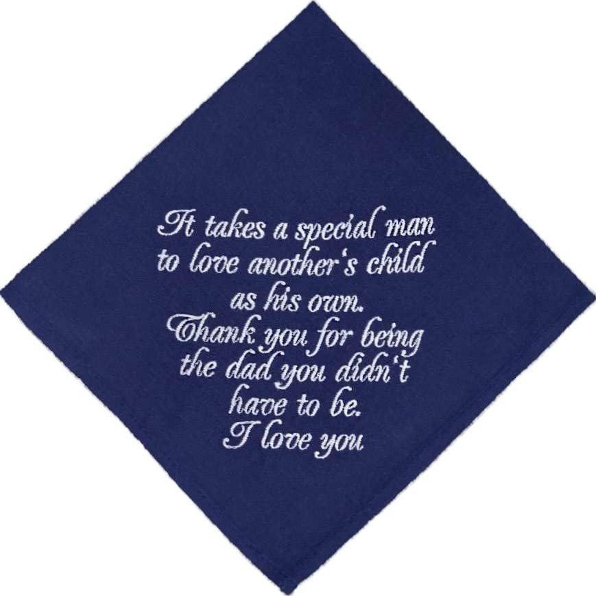Step Dad 12 inches x 12 or 30 cm x 30 cm, Navy blue, White, Golden