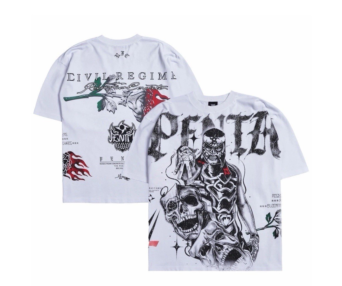 Civil Regime Penta Heritage 199X Oversized WWE Graphic Cotton Men’s Tee White S