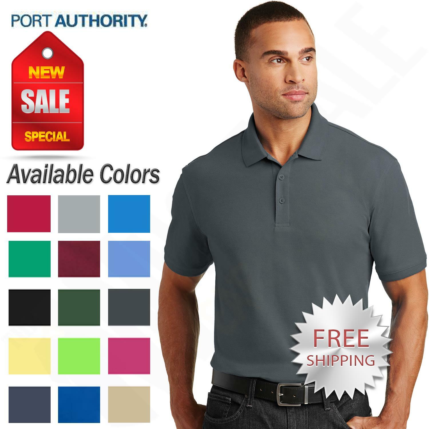 NEW Port Authority Mens 3 Button Placket Core Classic Pique Polo Shirt M-K100