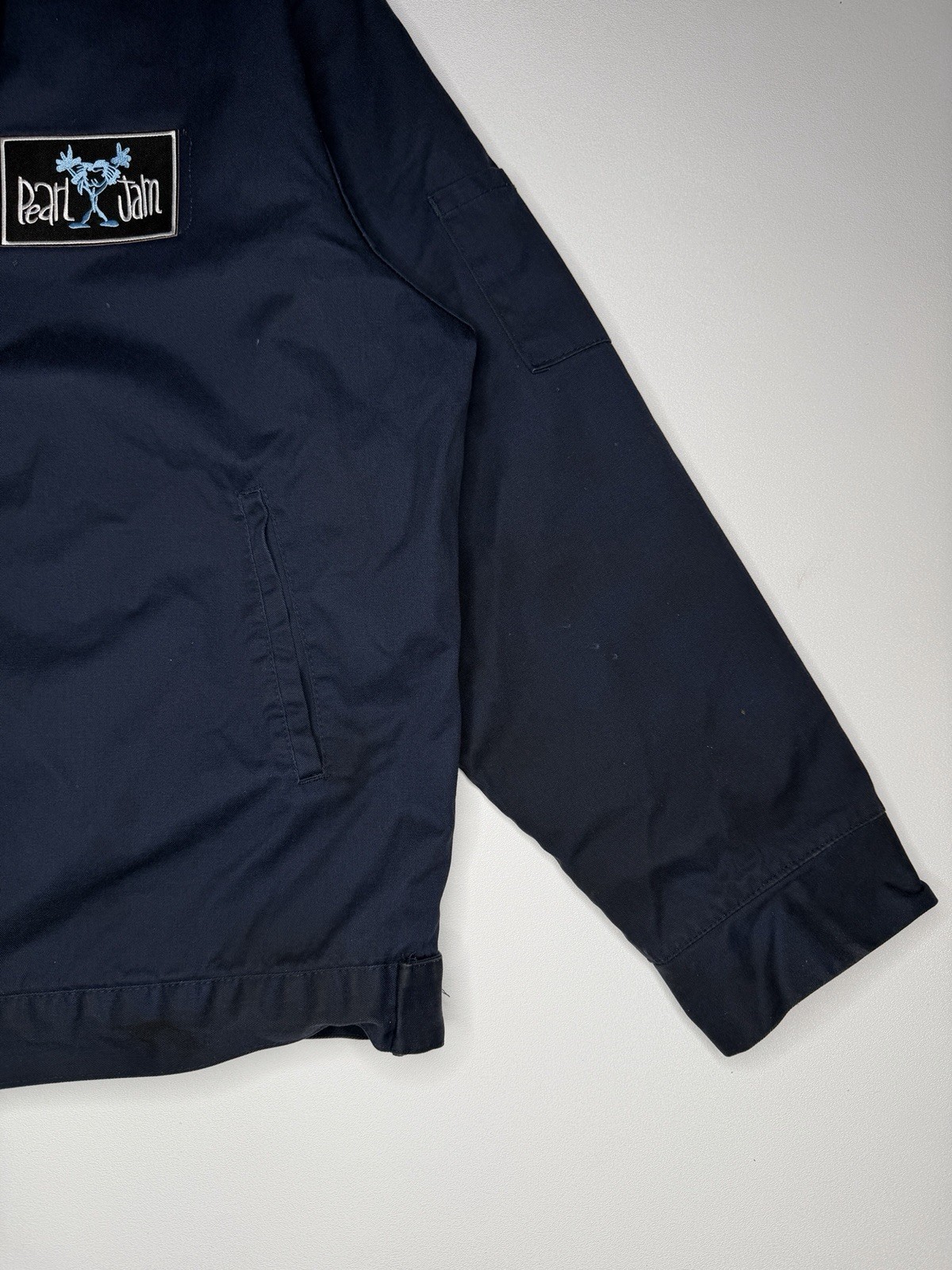 Vintage Pearl Jam Stickman Patch Logo Mechanic Work Delivery Jacket | XL