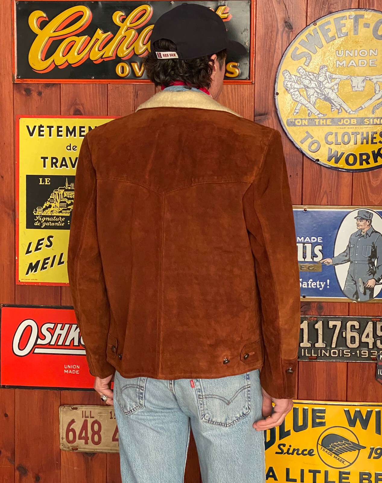 Size 40US Reg (50EU). Vintage suede ranch jacket made in USA