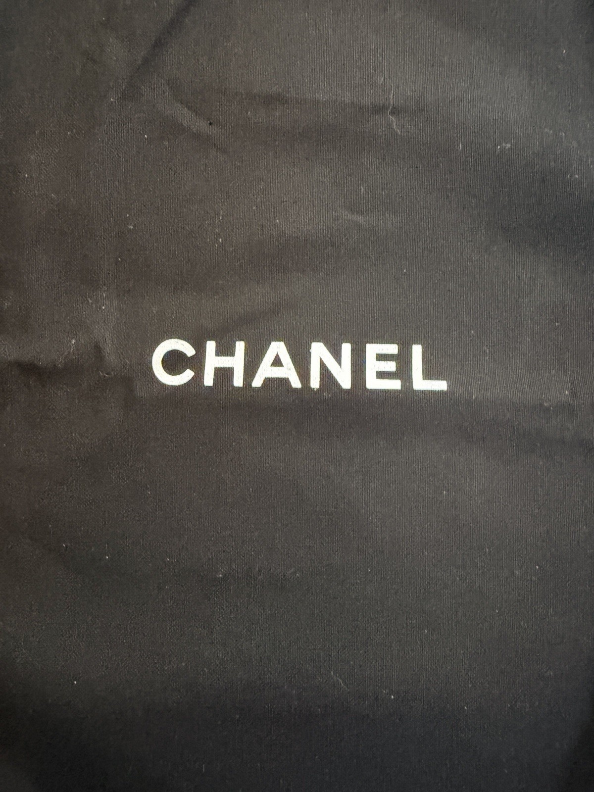 Lot Of 2 Chanel Storage Dust Bags 12.75”x8” Cotton Black Drawstring