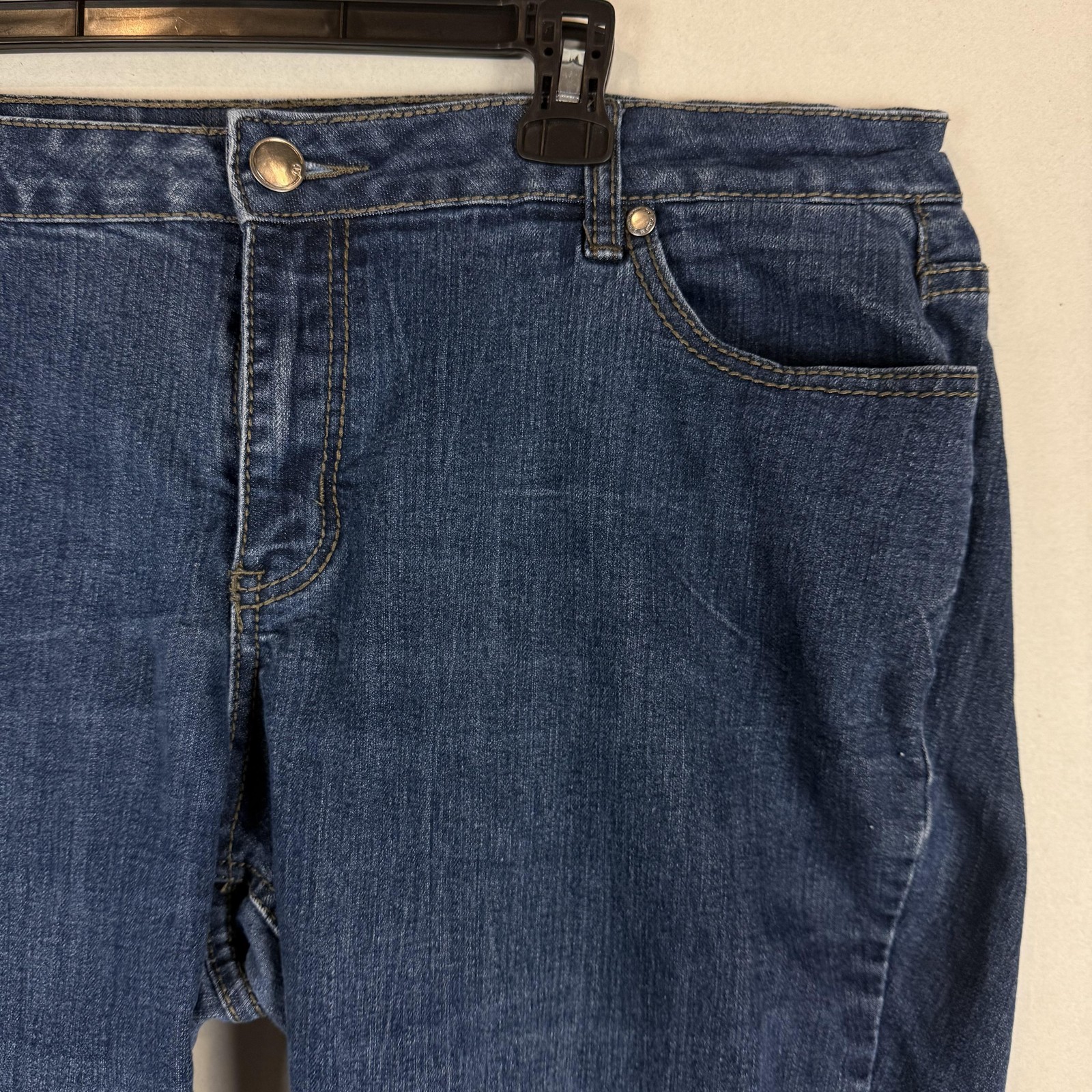 Avenue Denim Jeans Womens 20P Blue Medium Wash High Rise Straight Stretch