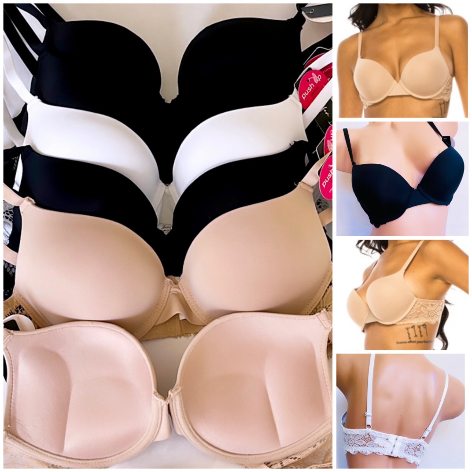 1/3/6 EXTREME DOUBLE PUSH UP Add 2 Cup Sizes Push Up MAX LIFT Bra FREE RETURNS