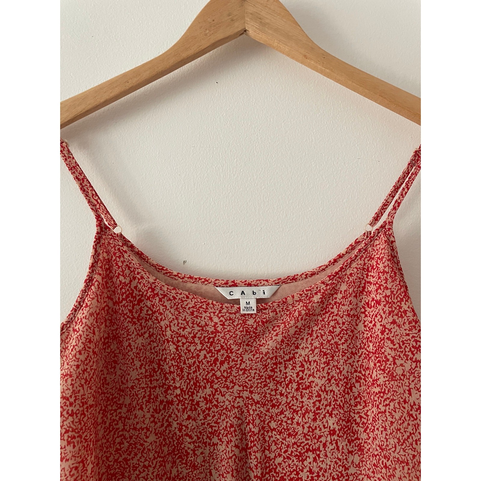 CABI Paprika Tiered Layered Boho Cami Tank Top Red Cream Cottagecore Medium