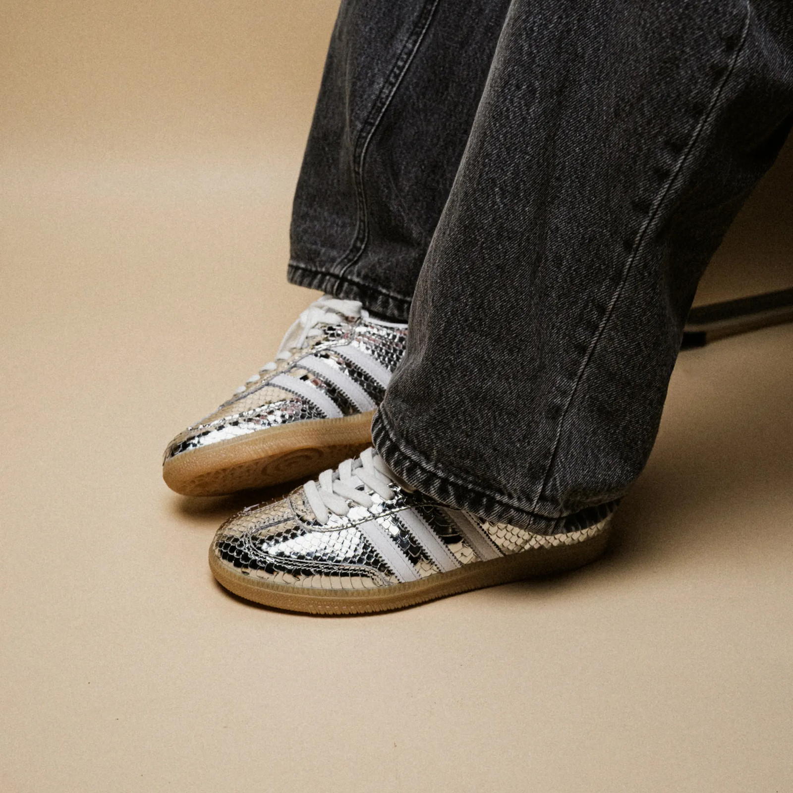 Adidas Samba OG Silver Metallic, Cloud White & Gum