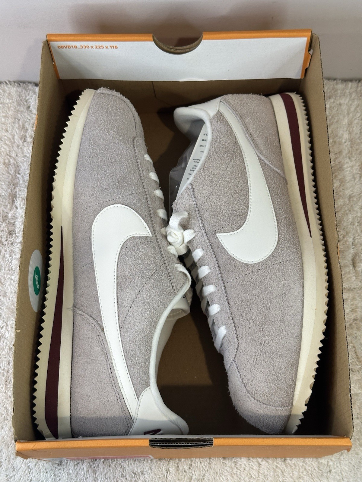 Nike Cortez Men’s Size 12 Grey Sail Suede HF3142 001 Box No Lid