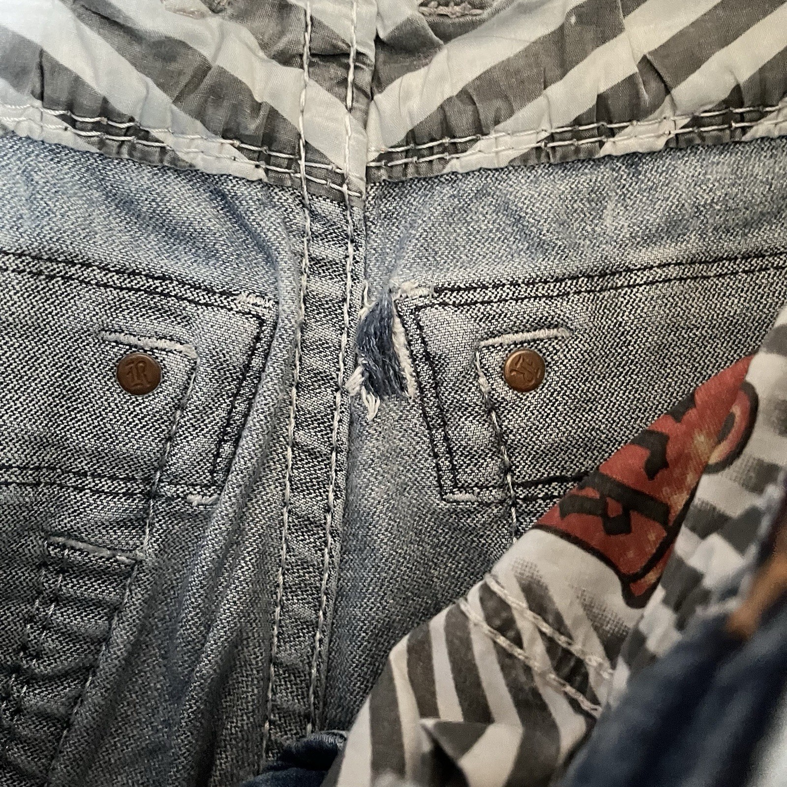 Rock Revival Mens “Tad” Bootcut Jeans Mens 31×30 Blue Denim *READ* FLAW