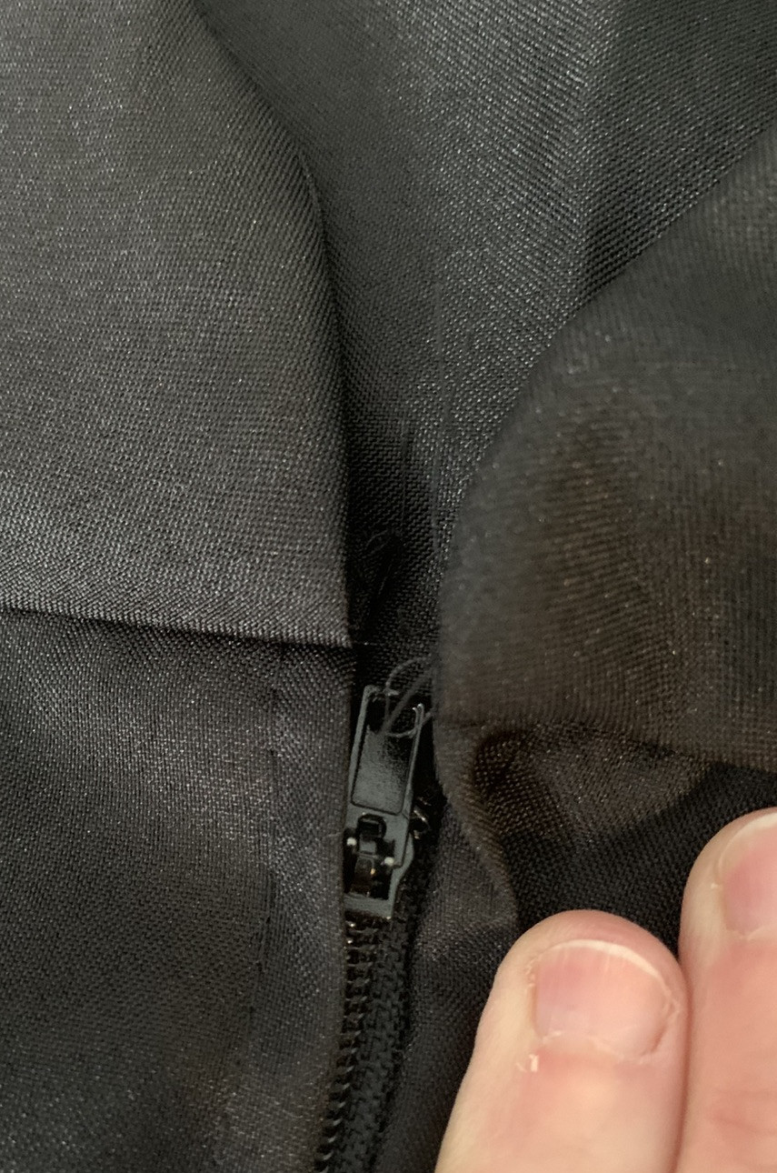 Black Graduation Gown Worn Once, Zip Front, 47.5″ Shoulder to Bottom