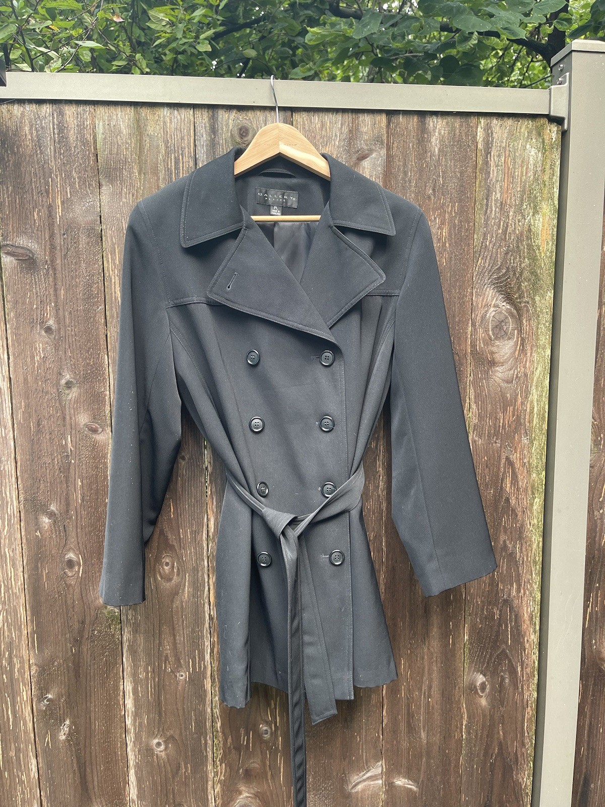 Gallery Petite Black Trench Coat Women P/L