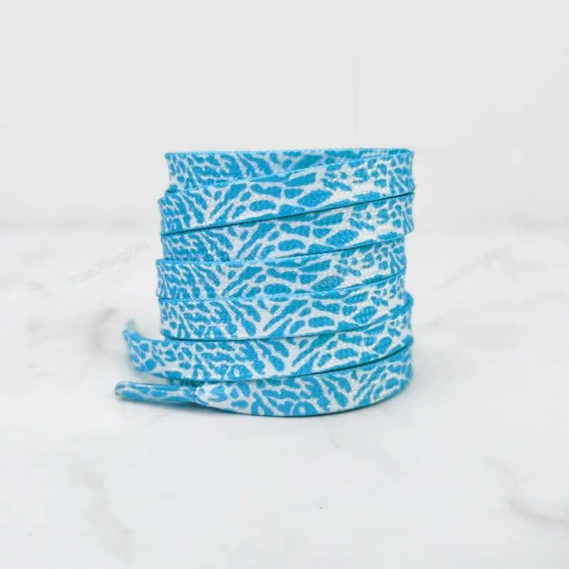 1Pair Burst Crack Texture Shoelaces Flat AF1/AJ Sneakers Shoe laces Fashion Leop