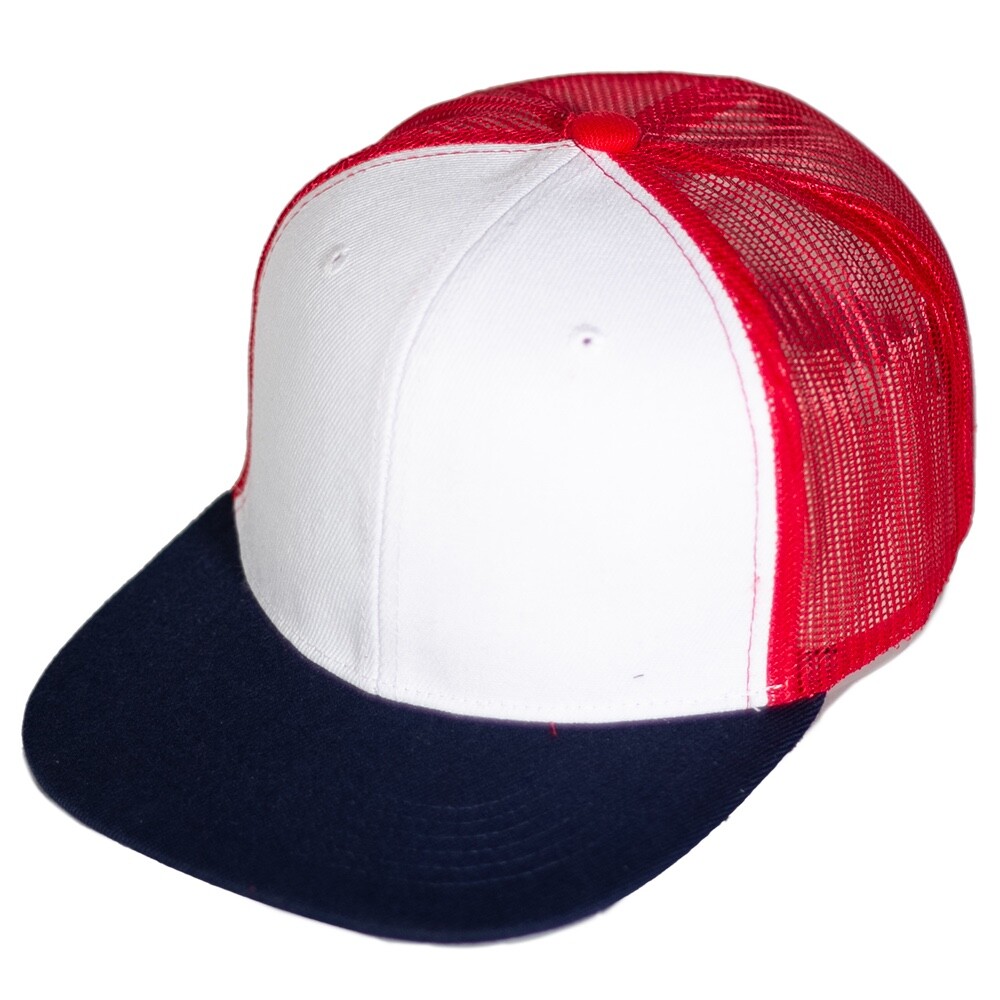 Trucker Hat Mesh Baseball Cap Snapback Adjustable Plain Solid Hip Hop Flat Men