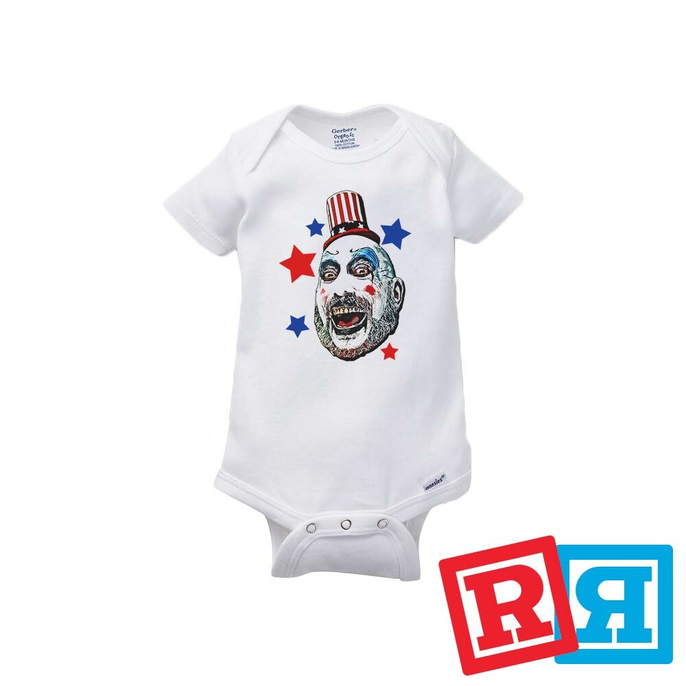 Captain Spaulding Gerber Baby Onesie® Cotton Unisex White Short Sleeve Bodysuit