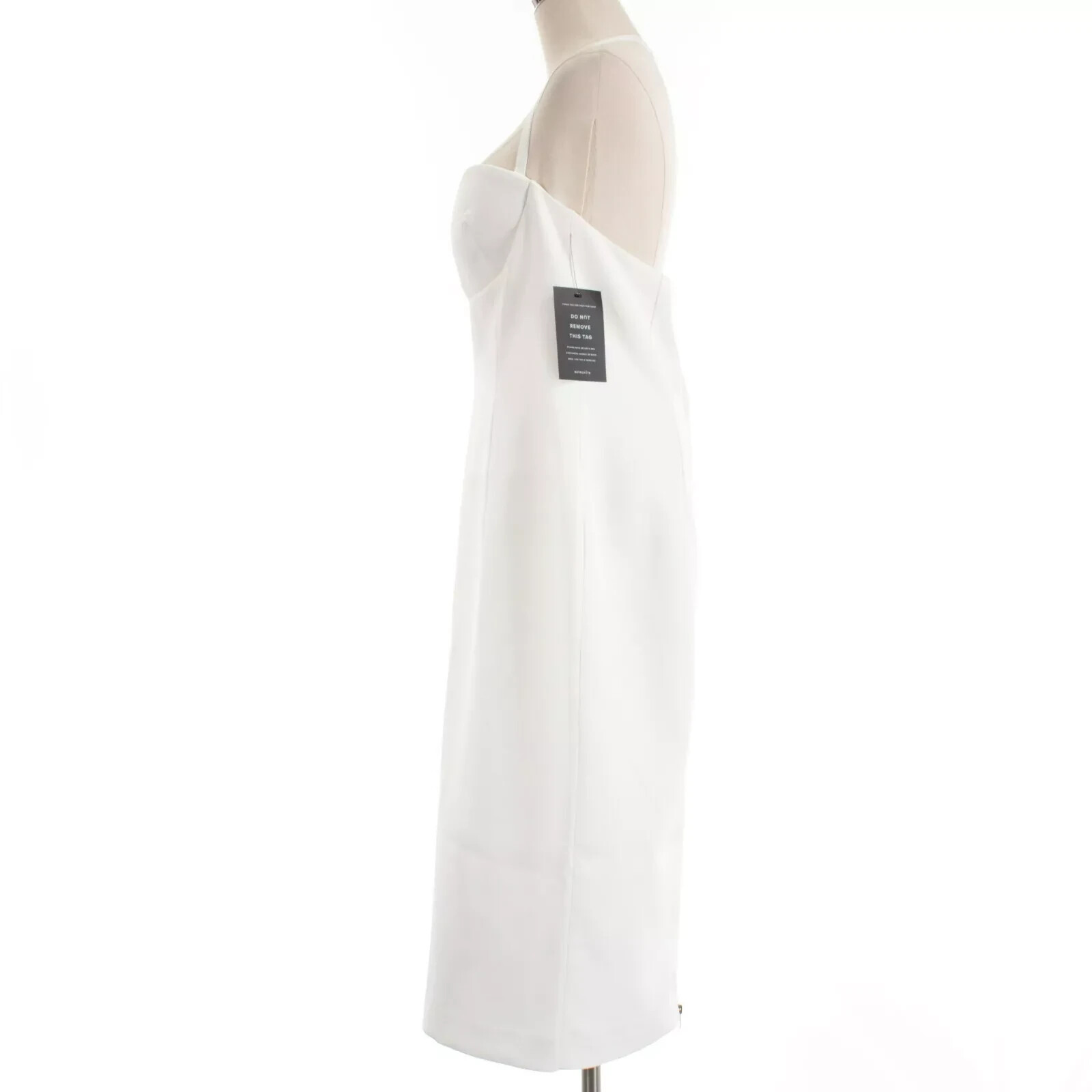 Retrofete NWD Cheryl Bustier Halter Midi Dress Size Large in Solid White