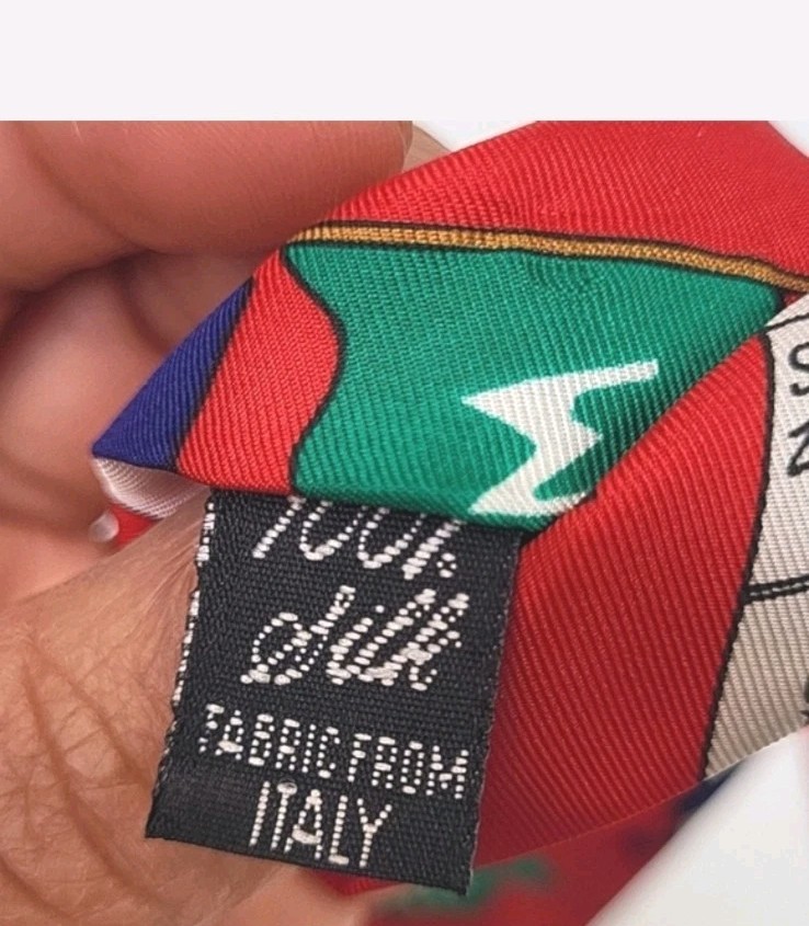 Bench Warmers by Richard Torrey Tie “Day off” Italian Novelty Tie Red Silk