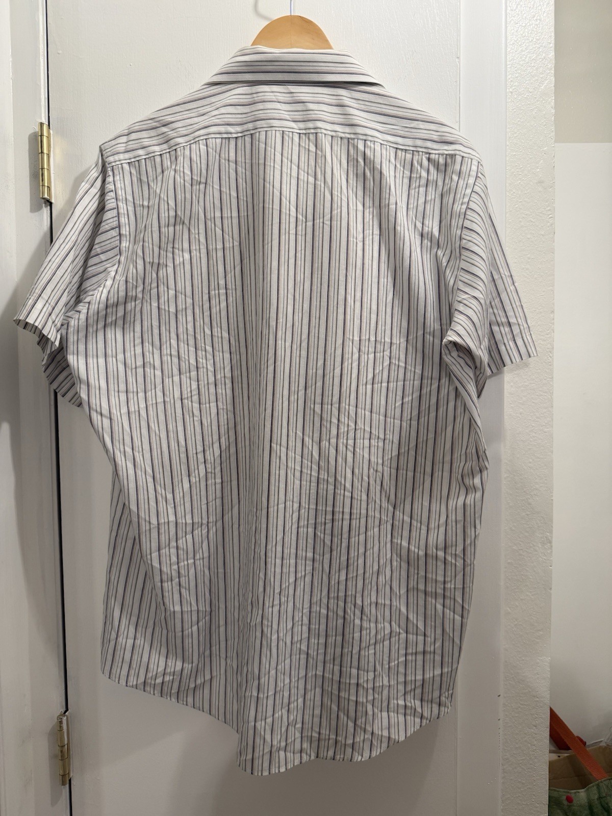 Vintage David Taylor Men’s Striped Short Sleeve Point Collar Button-Up Shirt 16