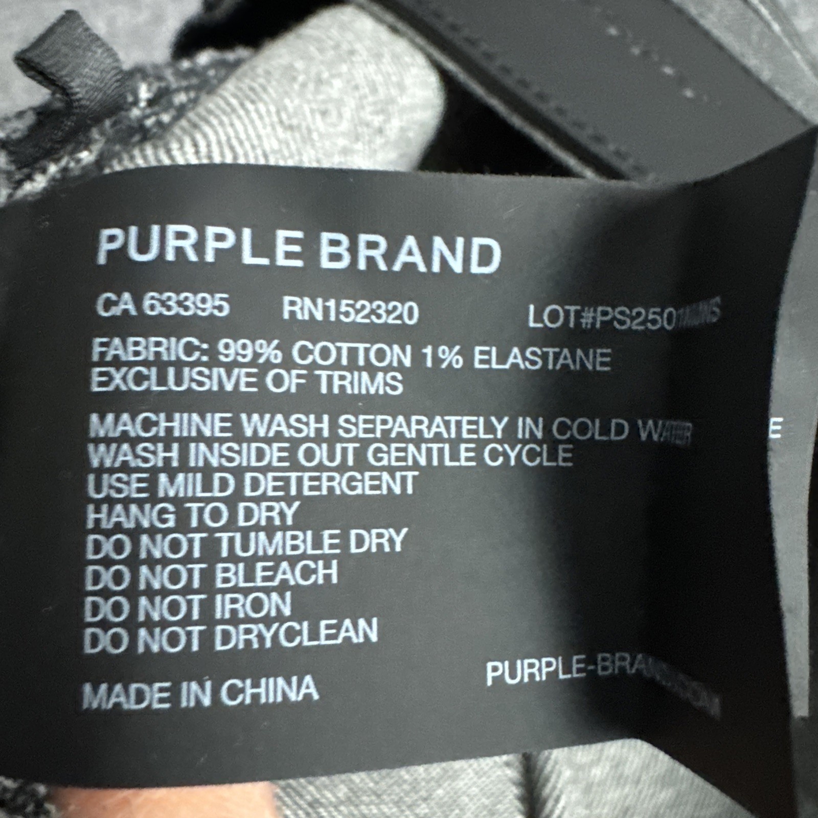 Purple Brand P004 Men’s 29 Charcoal Black Denim Pintuck Coated Flare Jeans