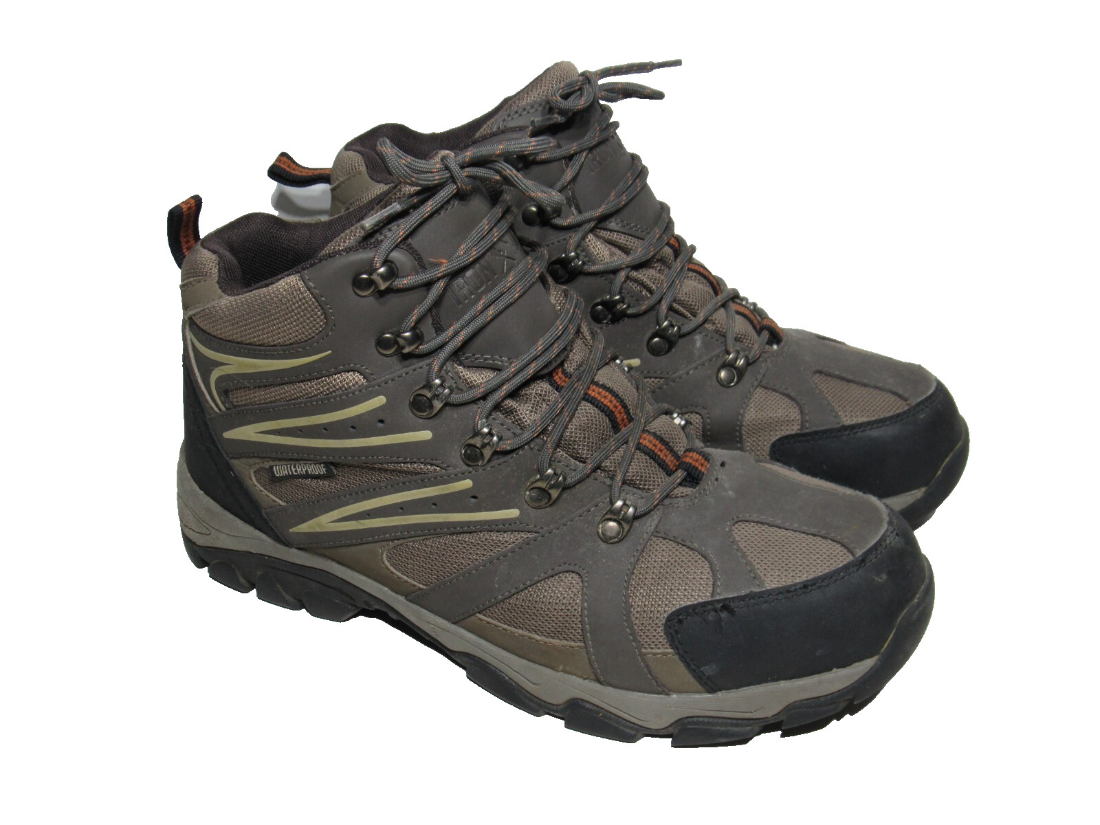 IRON AGE Steel Toe Boots Mens 12 W Leather Work Waterproof Brown IA5200 ASTM