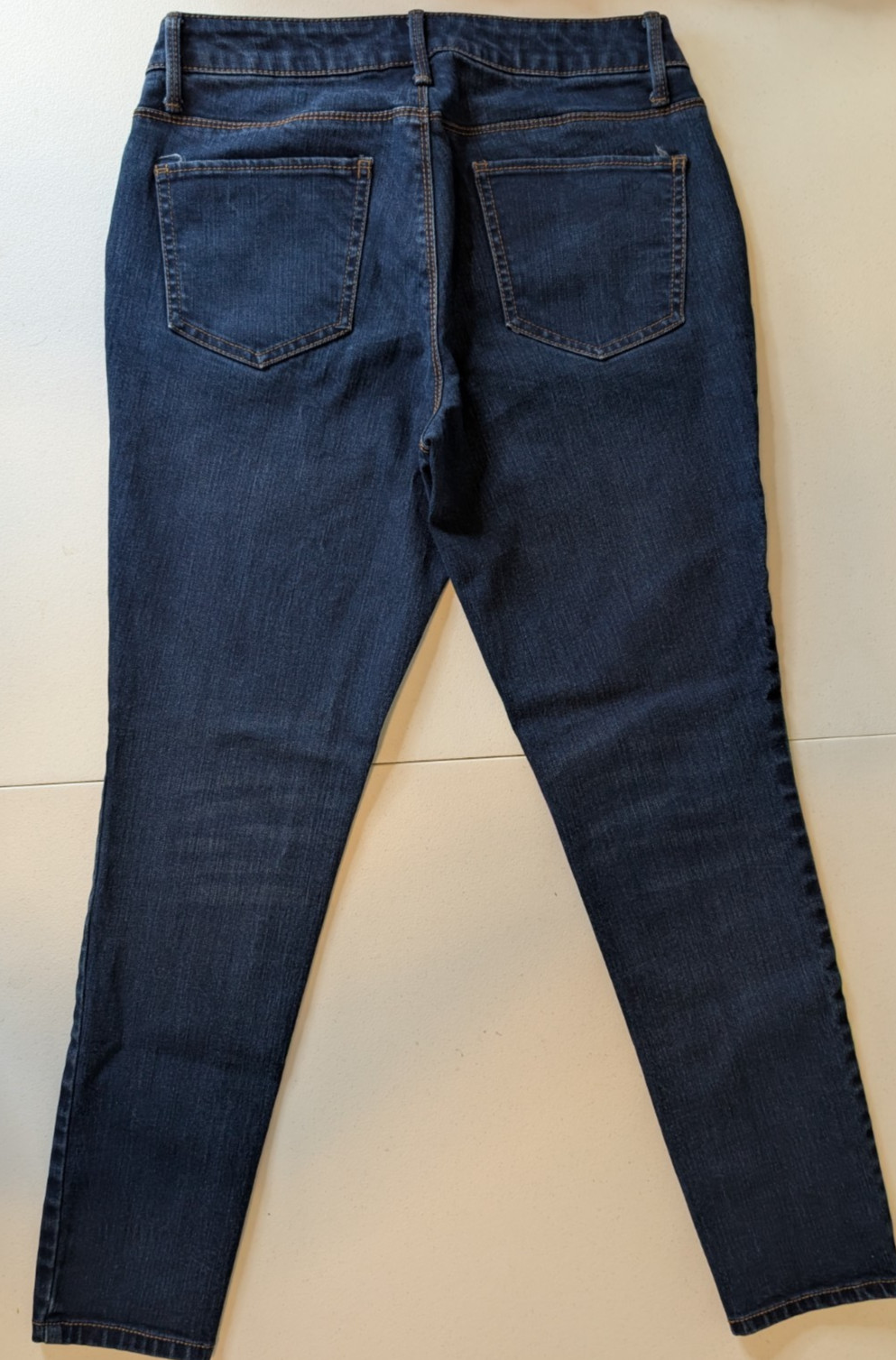 Faded Glory Dark Blue Jeans Tapered Leg Women’s Size 6 Petite 5 Pocket Design