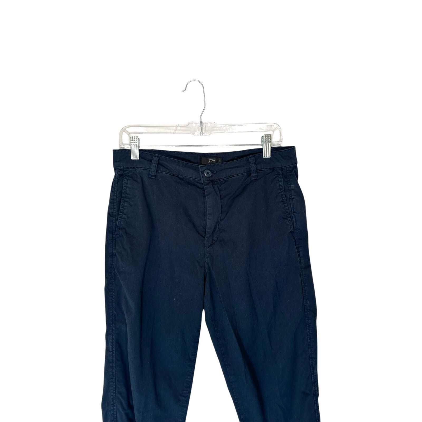 J.Crew Navy Casual Rugged Everyday Button Closure Skinny Leg Pants Size 27 Tall