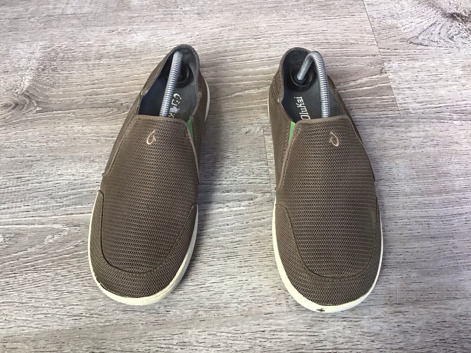Olukai Nohea Mesh Slip‑On Dark Brown Comfort Casual Men’s Size 9.5 Shoes