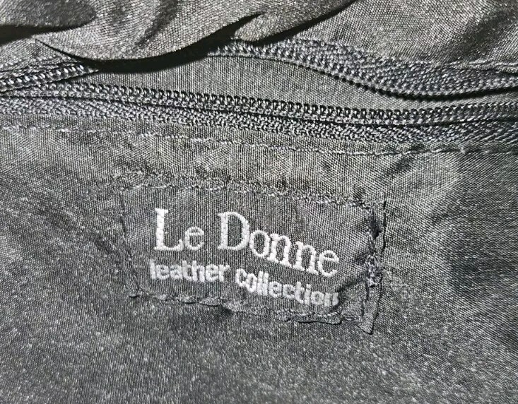 Le Donne Leather Collection Black Leather Hobo Purse Handbag With Strap