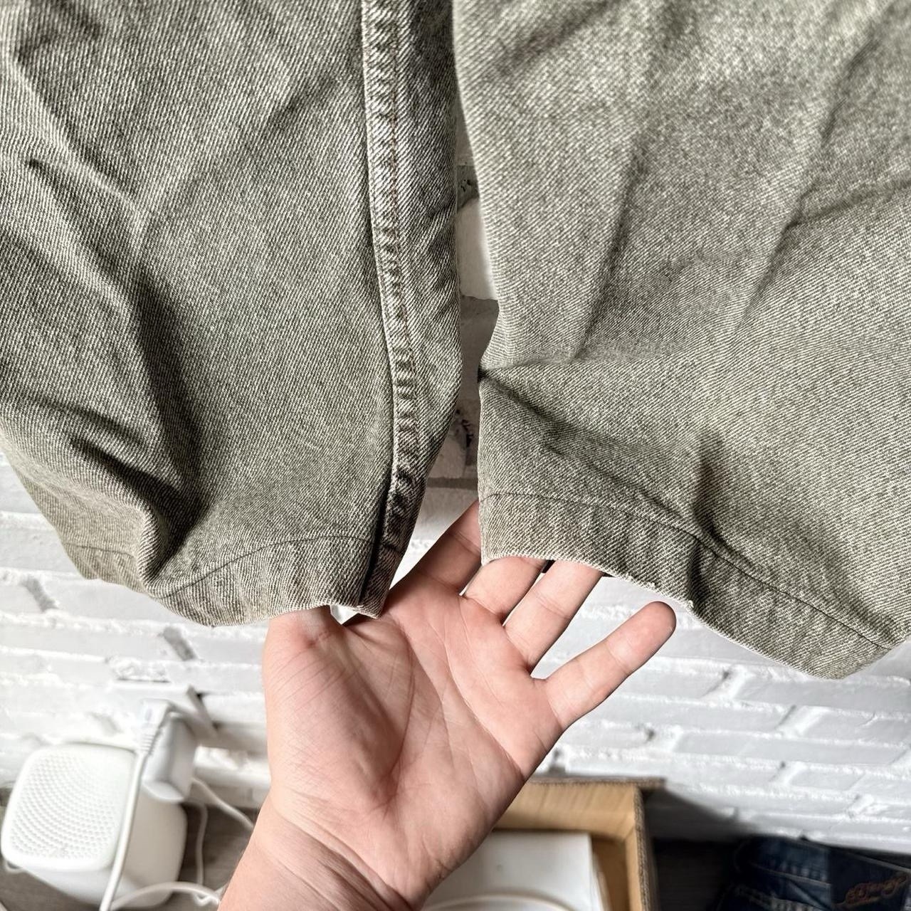 Vintage 90s Levi’s 540 Leather Tab Baggy Green Denim Jeans 38×27