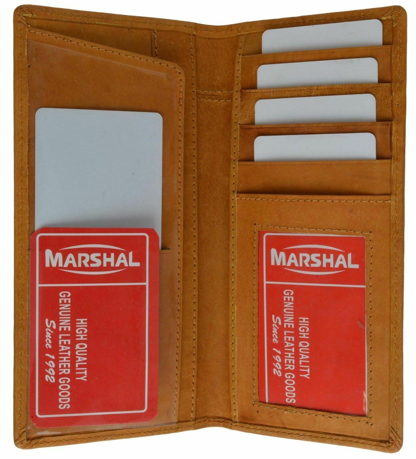 NEW TAN GENUINE LEATHER CHECKBOOK COVER FOR MEN WOMEN