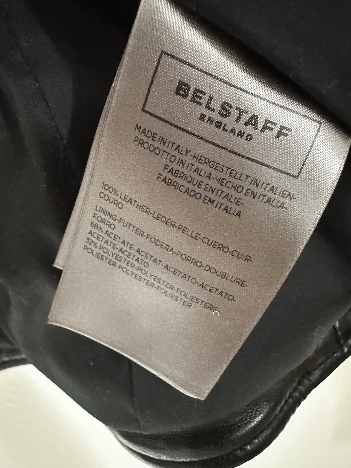 BELSTAFF BLACK LEATHER JACKET IT42 UK 10