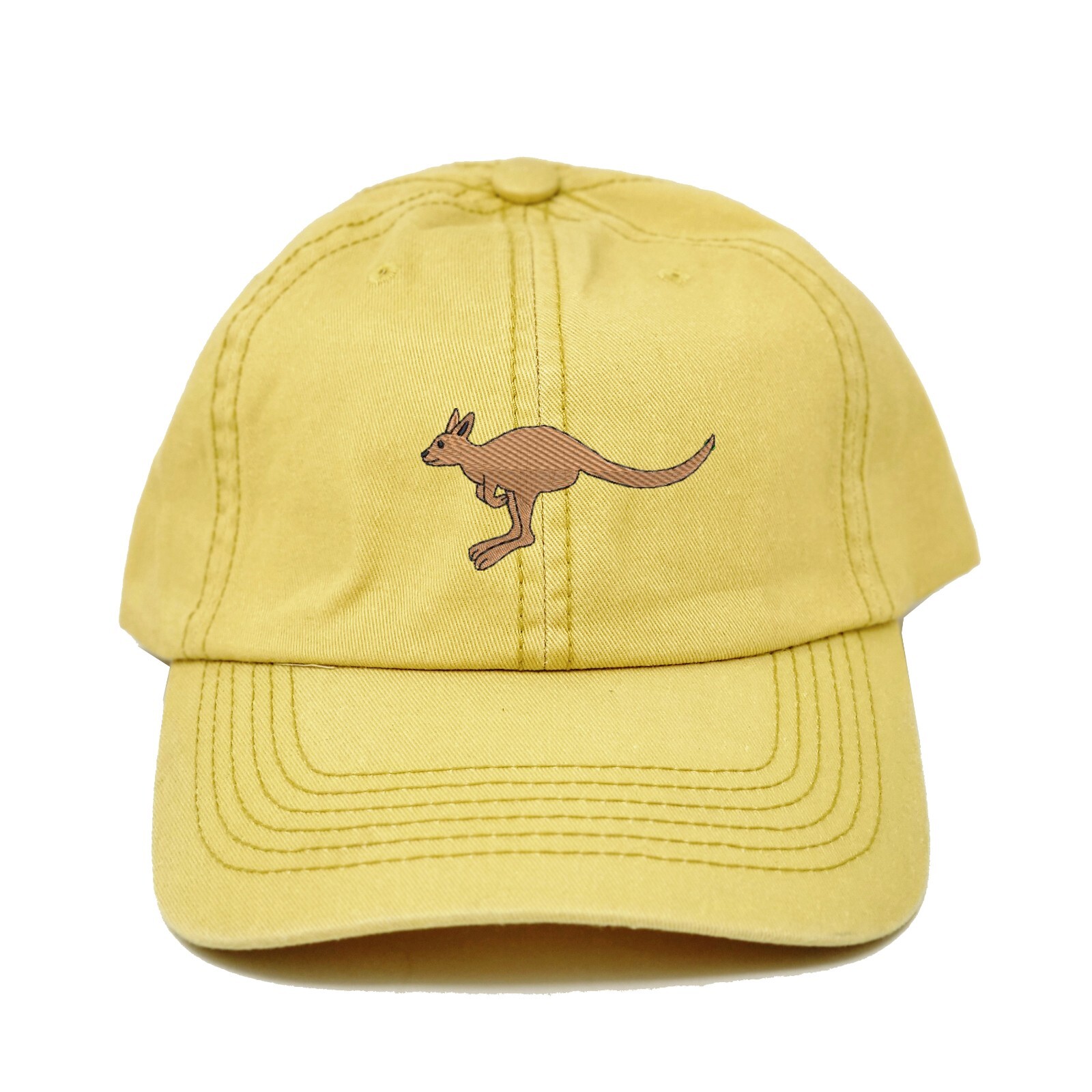 Kangaroo embroidered cotton baseball cap (available in many colors)