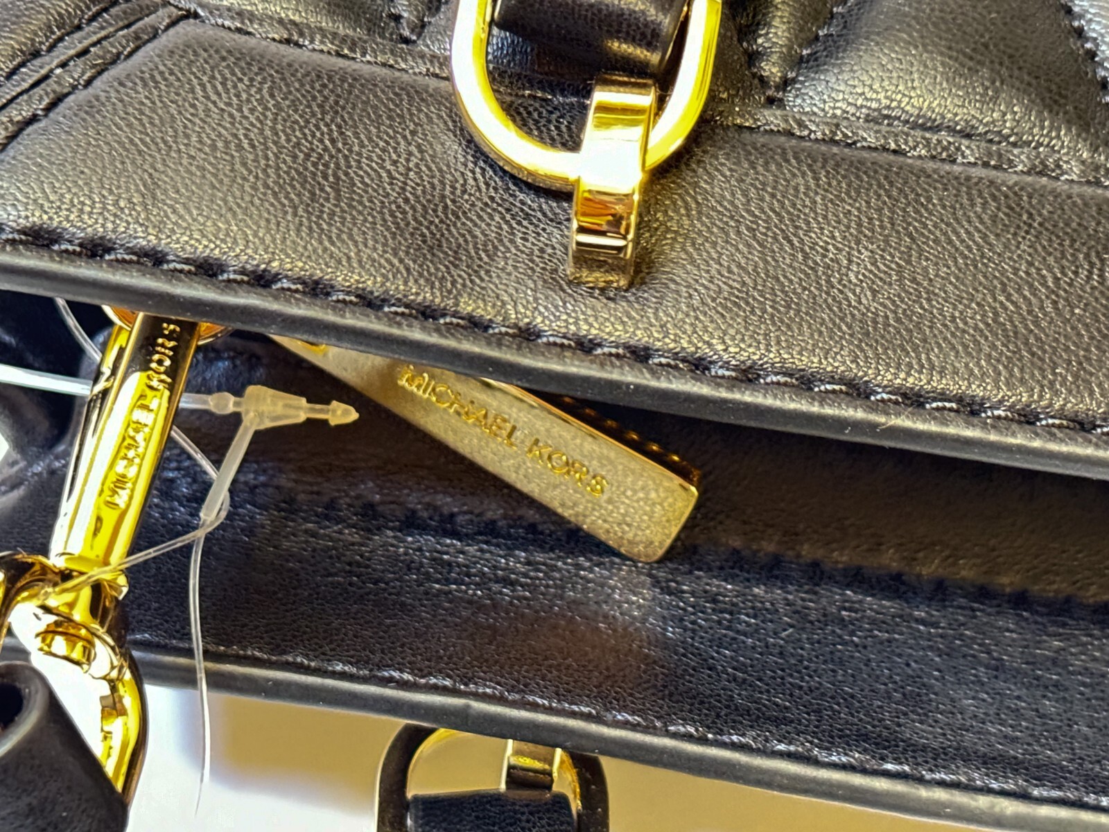 MICHAEL KORS VIVIANNE SMALL SATCHEL CROSSBODY BAG BLACK/GOLD STUDS