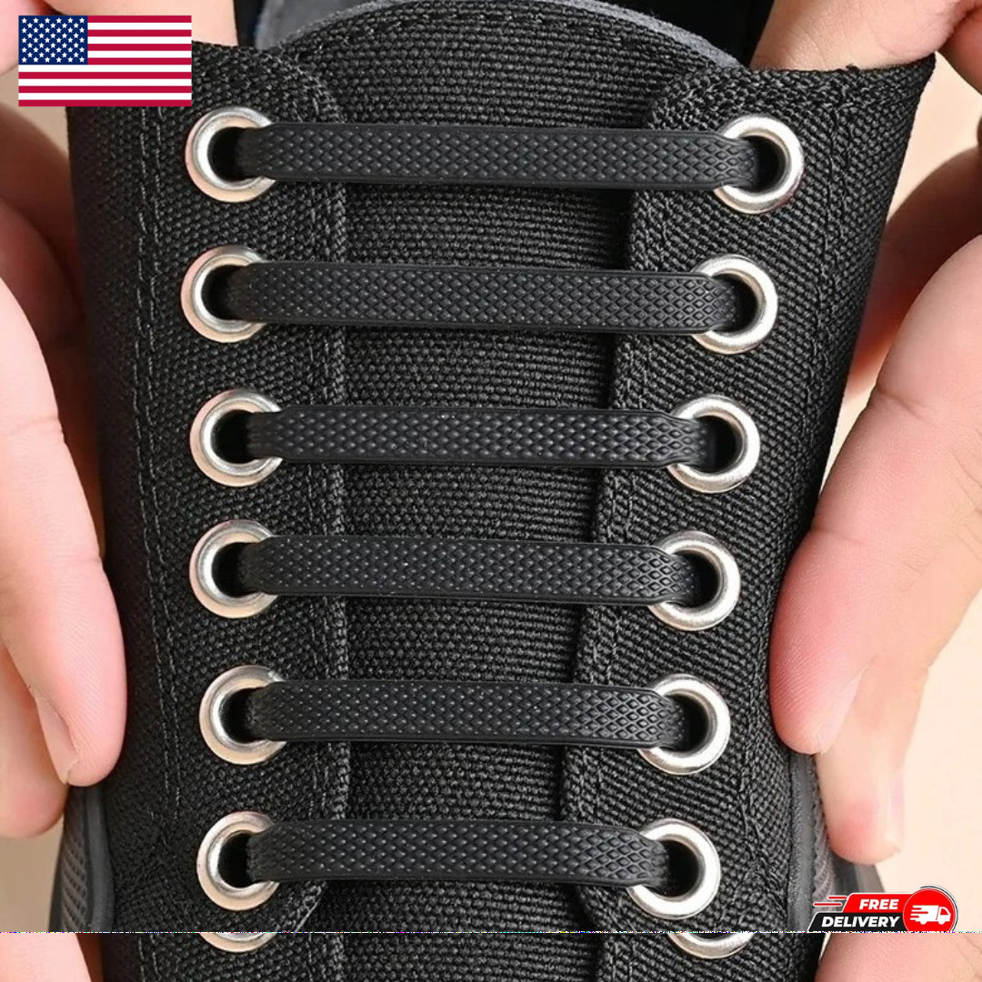 16PCS Silicone No Tie Shoelaces Elastic Rubber Shoe Laces for Sneakers