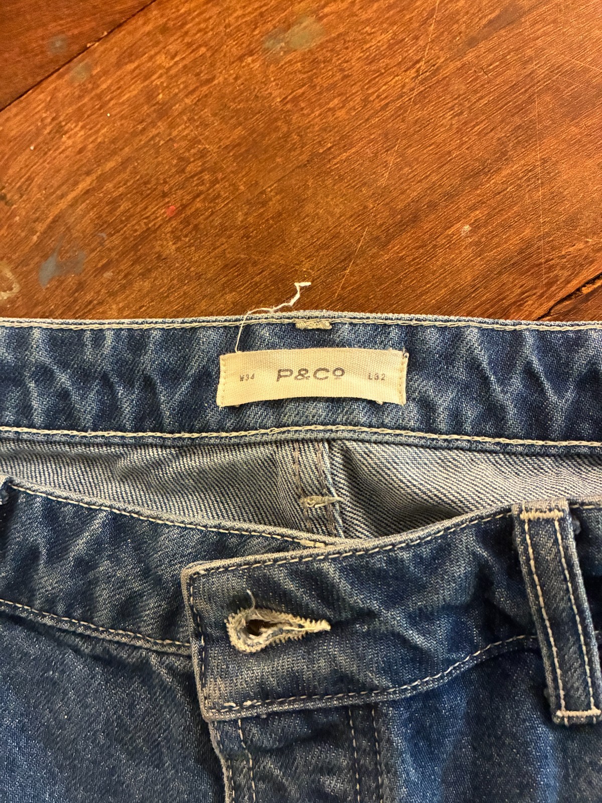 Mens P&Co Workwear Carpenter Albion Pants Blue Size 34×32