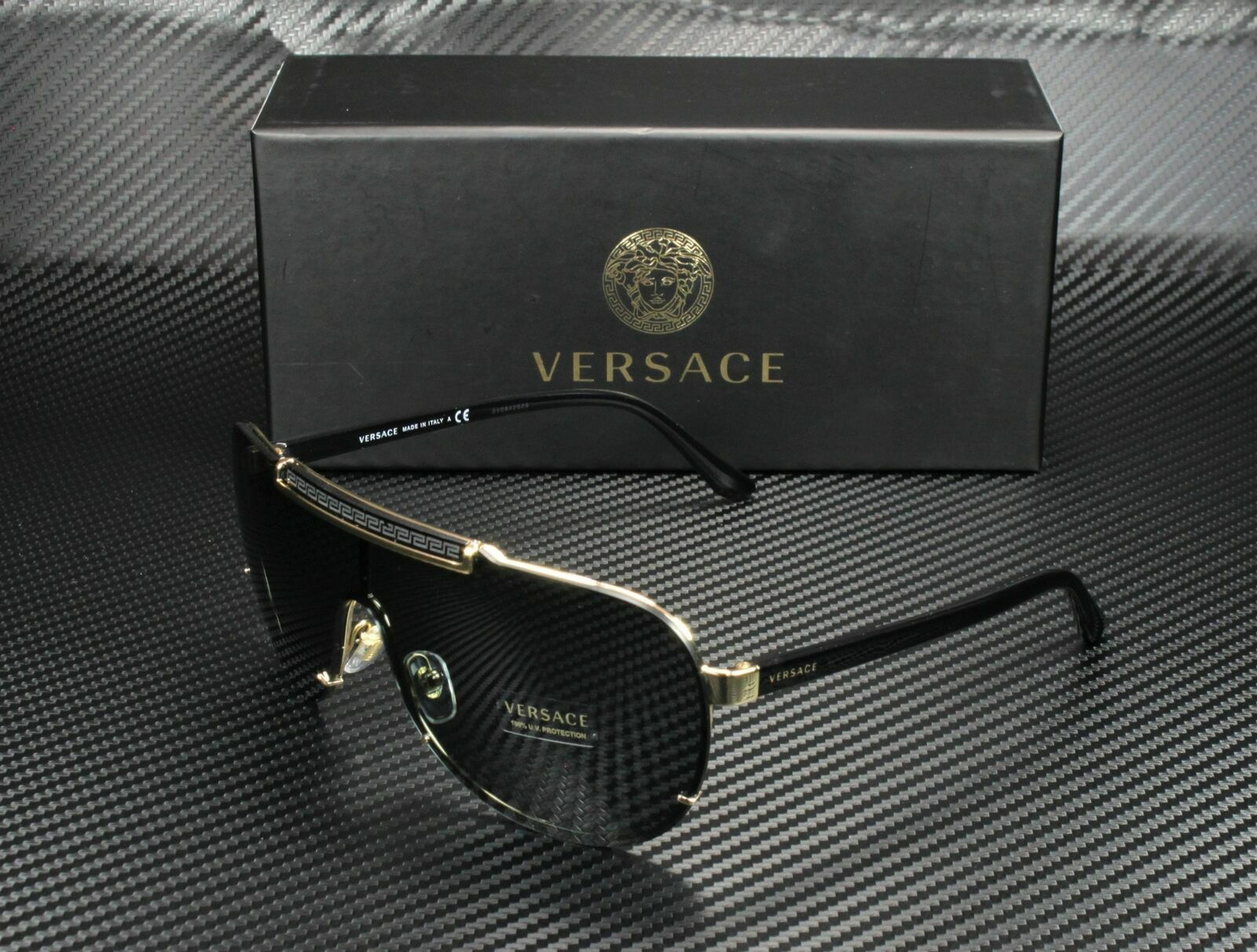 VERSACE VE2140 100287 Black Dark Grey Men’s Sunglasses 40 mm