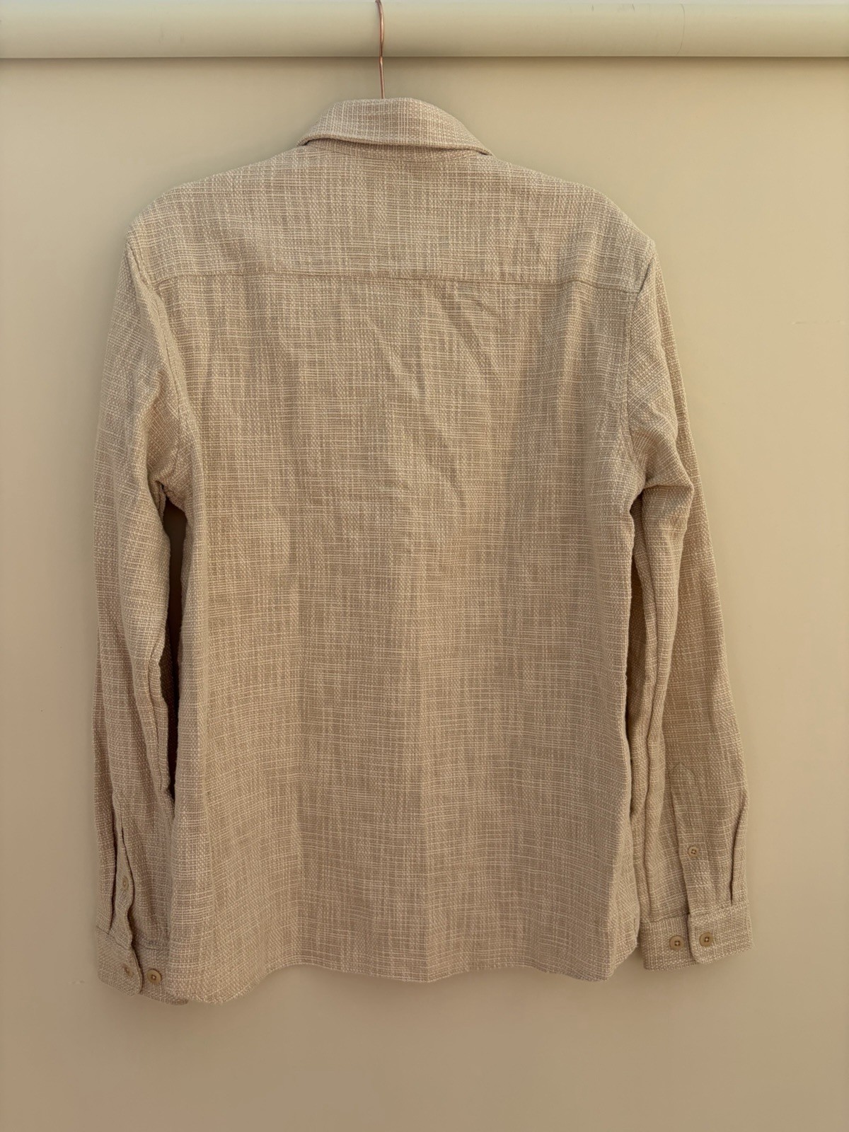 BNWT Men’s OCTOBRE EDITIONS Naturel Cream Lars Textured Shirt Size M RRP £125