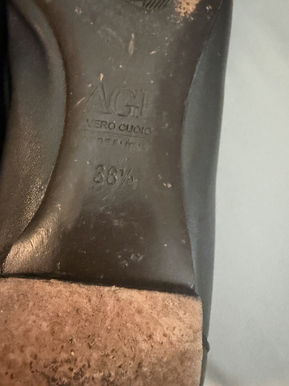 AGL Ballet Flat Black With Black Patent Cap Toe Sz 38.5