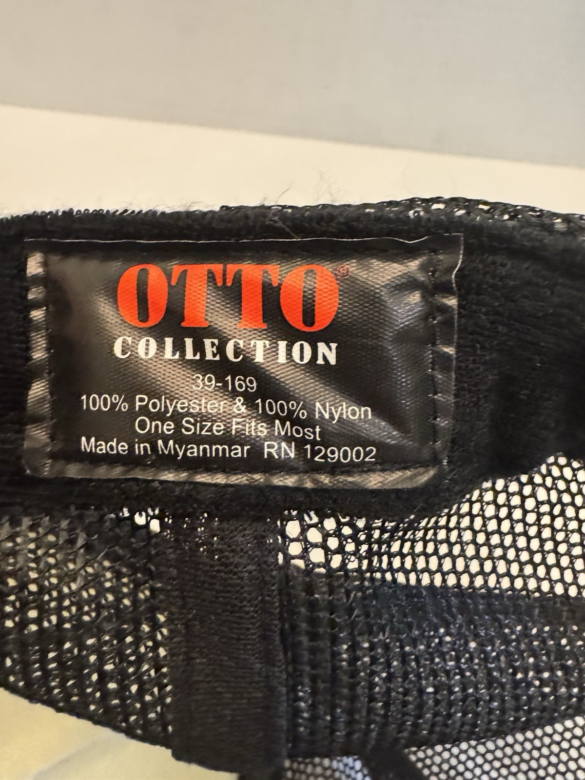 OTTO Brooklyn Twang Black/White Mesh Back Adjustable Trucker Hat One Size