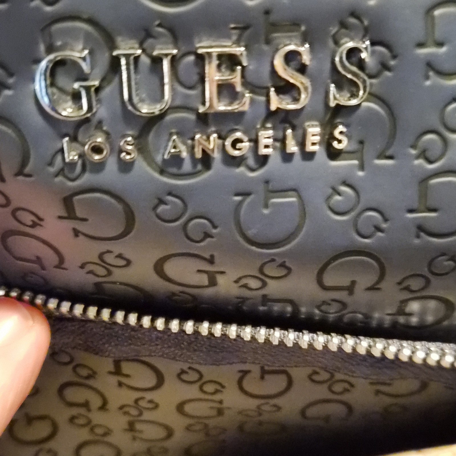 GUESS Women’s Blue Logo Mini Backpack Zip Closure Adjustable Straps Pockets
