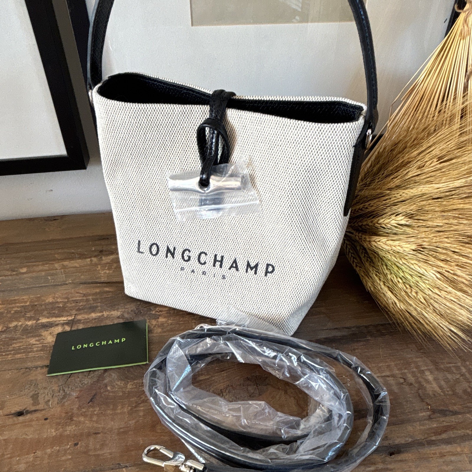 Longchamp Paris Roseau XS Crossbody Beige/Black Top